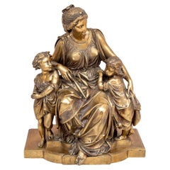 Auguste Carrier Figural Group Gilt Bronze