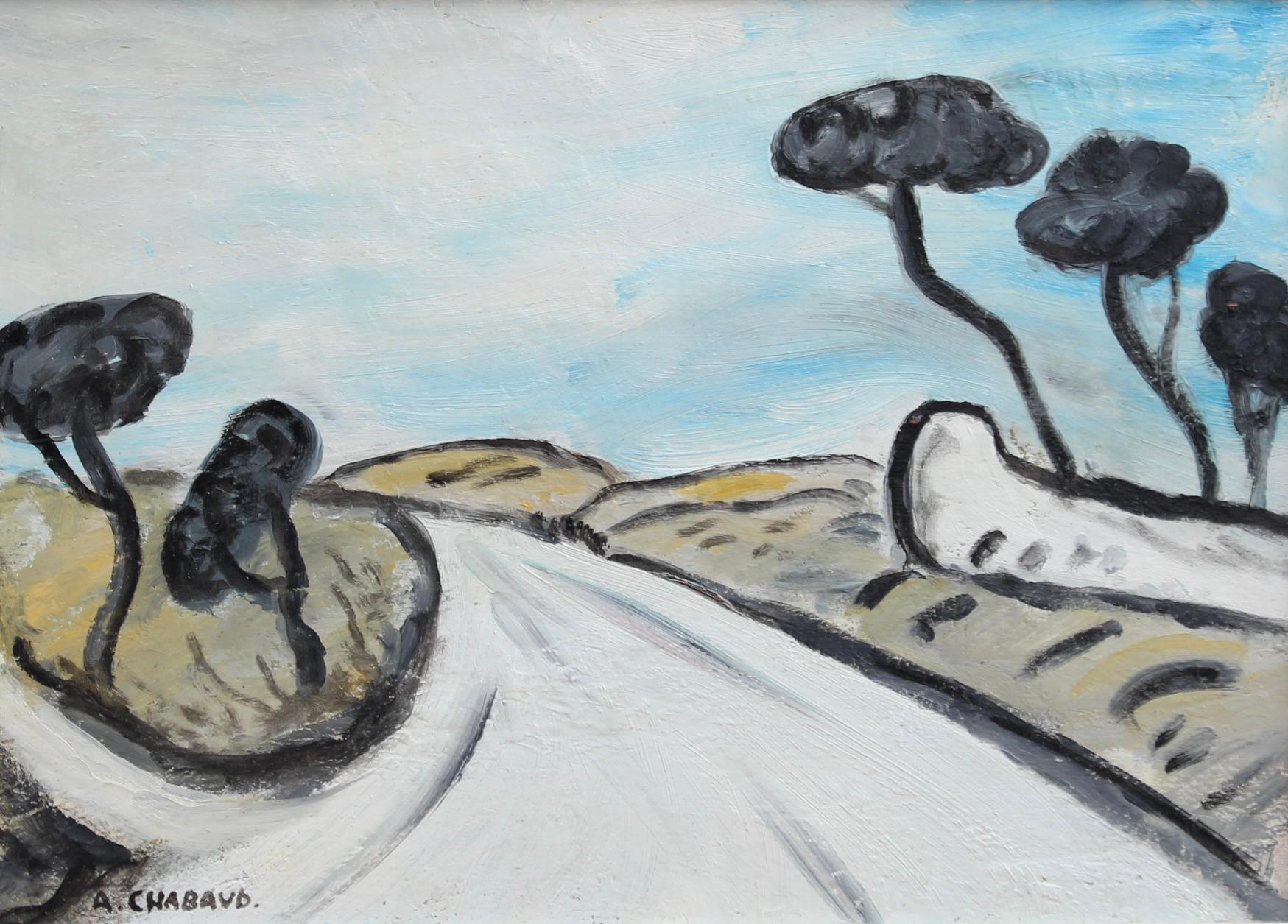 Auguste Chabaud Landscape Painting - 'Winter Scene in Provence' Landscape Oil Painting