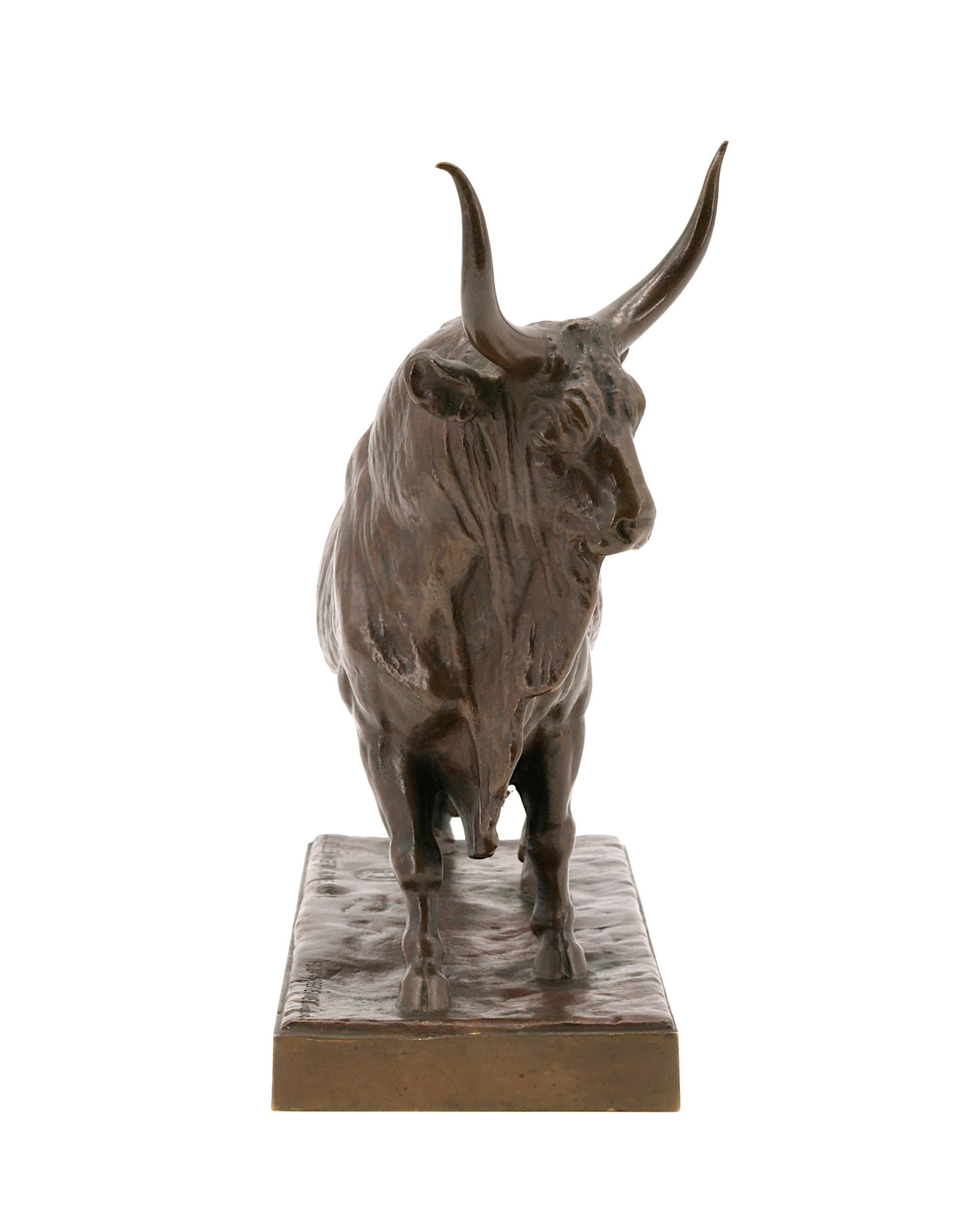 Romantico Auguste Clésinger (francese, 1814-1883)  Roman Bull, 1858  Scultura in bronzo in vendita