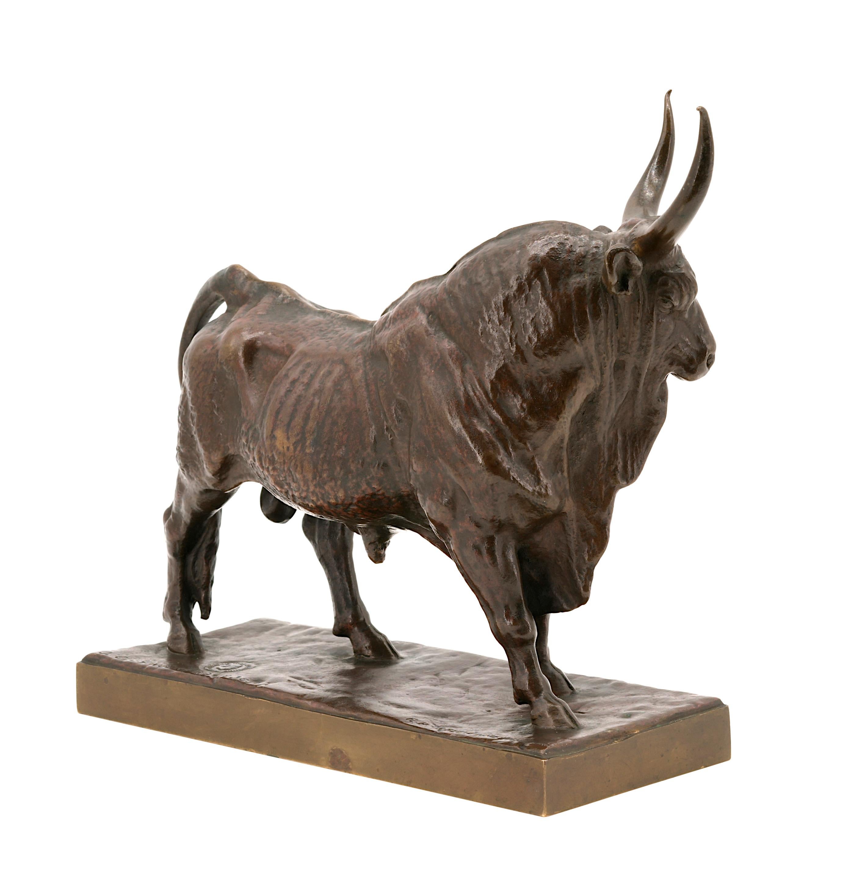 Francese Auguste Clésinger (francese, 1814-1883)  Roman Bull, 1858  Scultura in bronzo in vendita