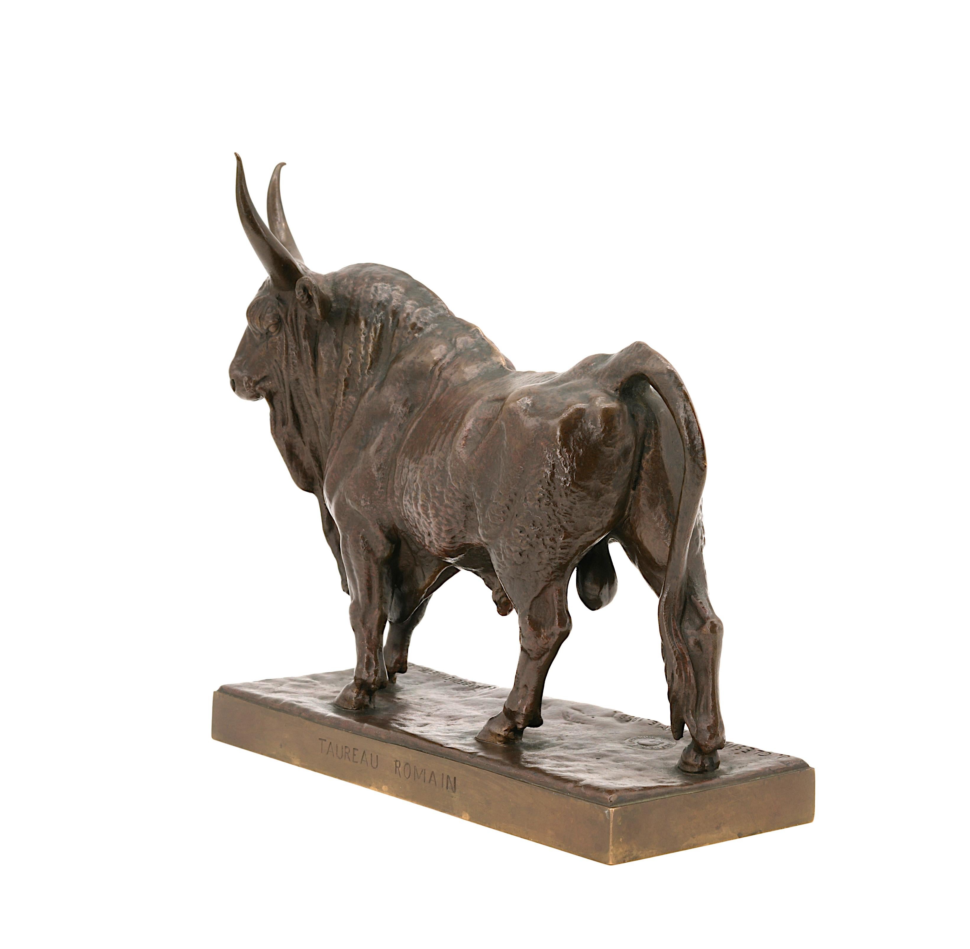 Auguste Clésinger (francese, 1814-1883)  Roman Bull, 1858  Scultura in bronzo in vendita 1