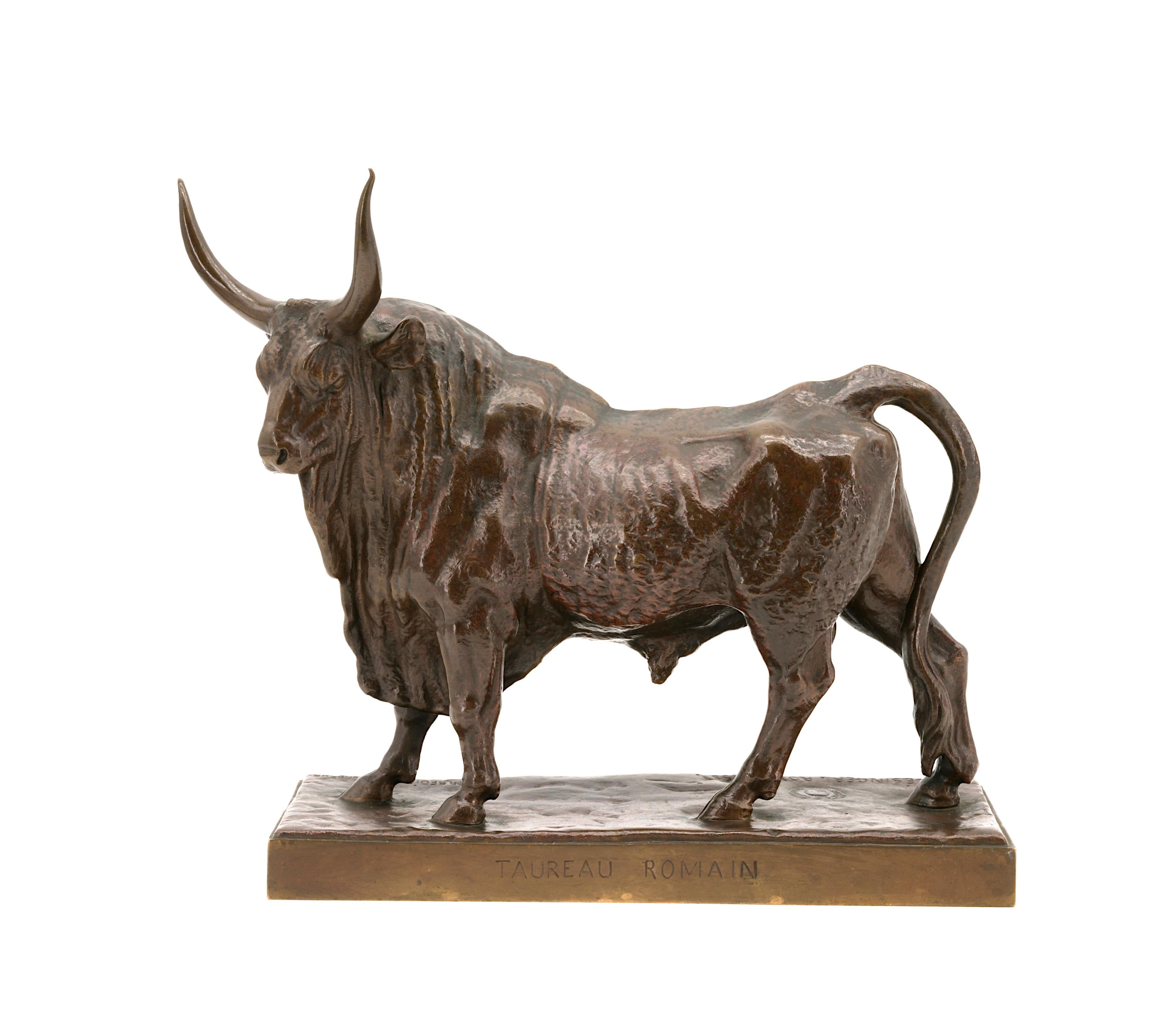 Auguste Clésinger (francese, 1814-1883)  Roman Bull, 1858  Scultura in bronzo in vendita 2