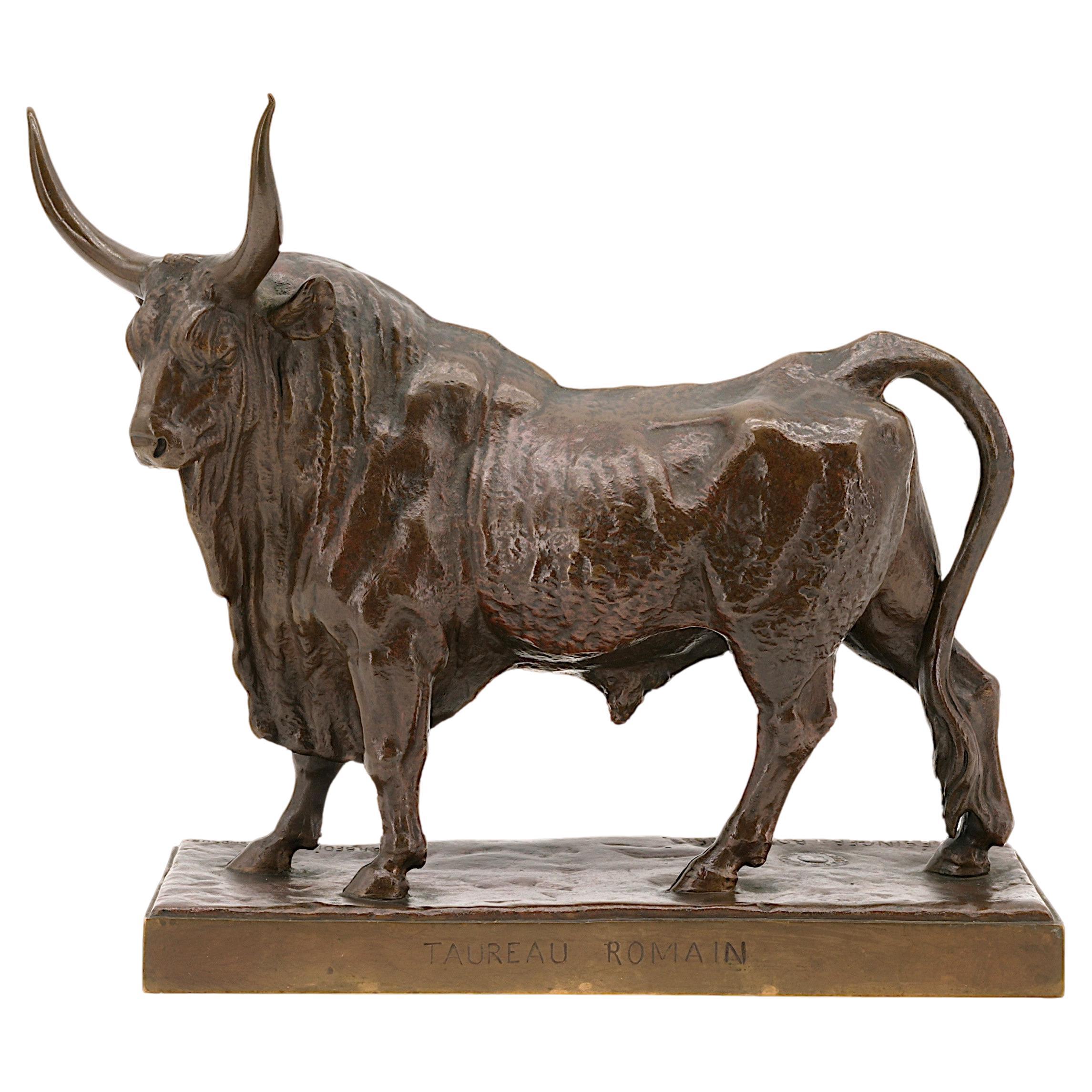 Auguste Clésinger (francese, 1814-1883)  Roman Bull, 1858  Scultura in bronzo in vendita