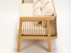 Auguste Contemporary Solid Oak and Tensioned Cord Sofa by Reda Amalou Design