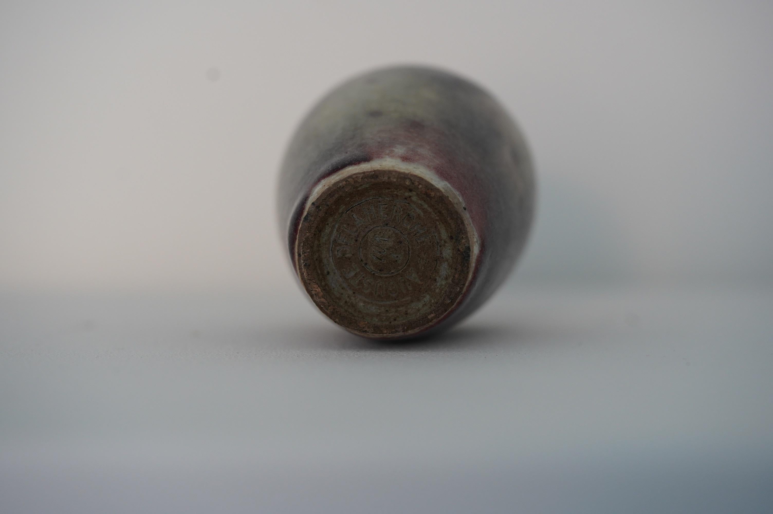 Vaso in miniatura in gres di Auguste Delaherche, smalto color sangue di bue, Francia, 1890-1900 in vendita 7