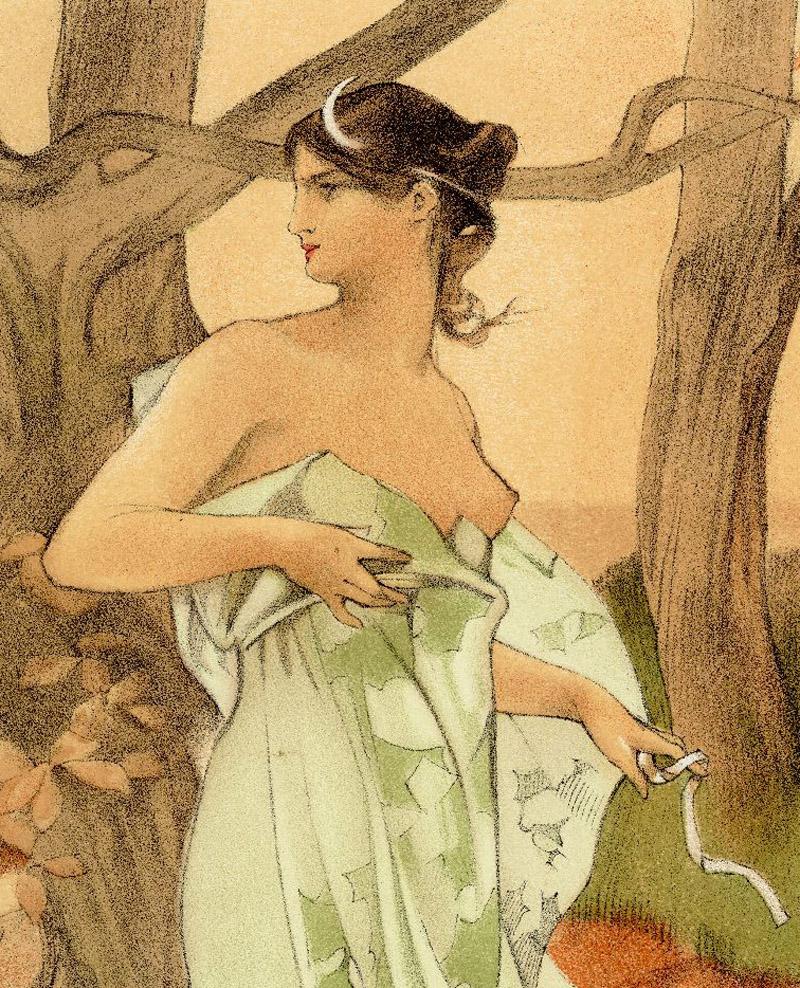Artemis - Art Nouveau Print by Auguste Donnay