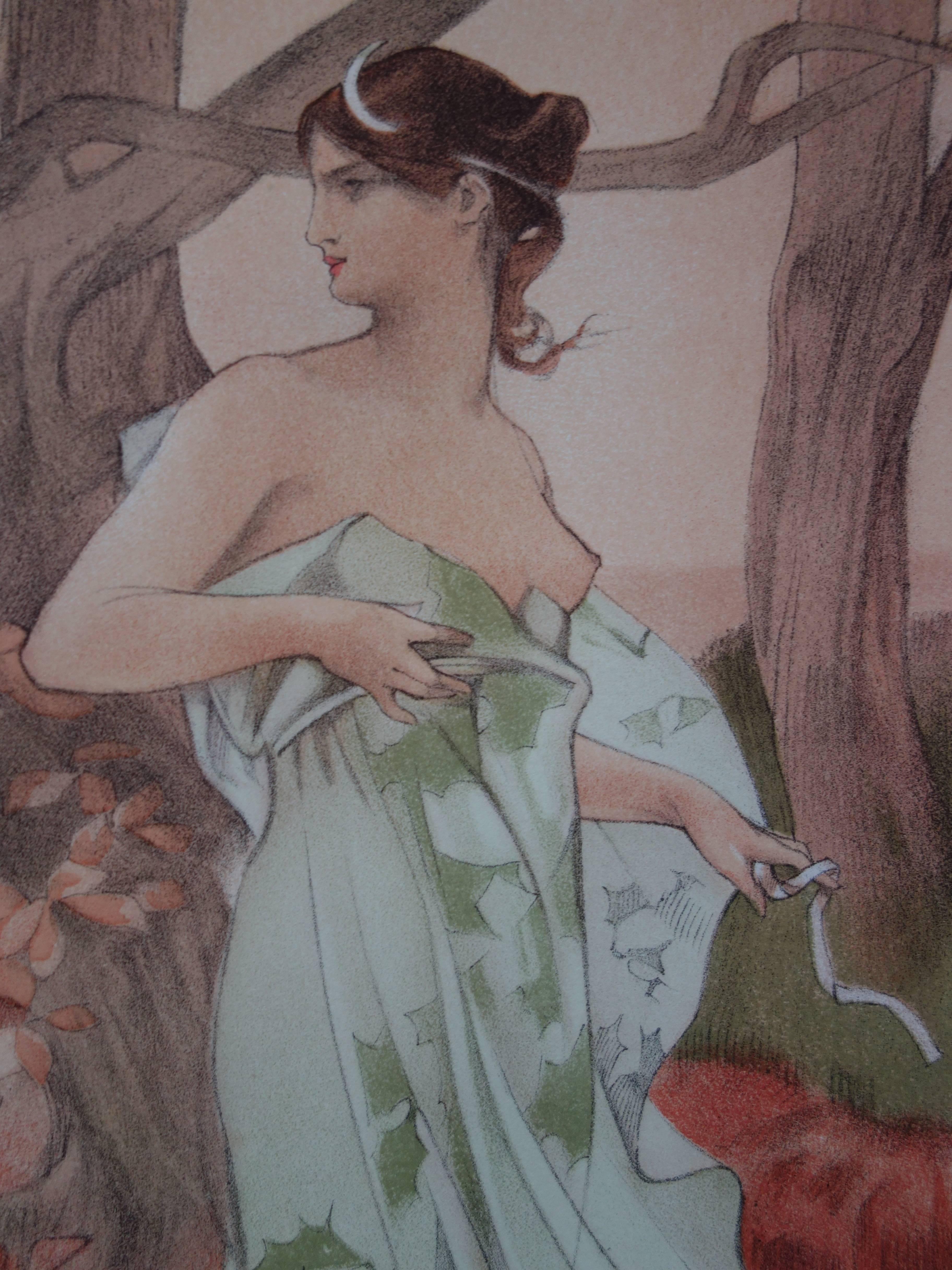 Artemisa - Litografía original (1897/98) - Print Art Nouveau de Auguste Donnay