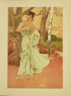 Artemis - Original Lithographie von A. Donnay - 1898