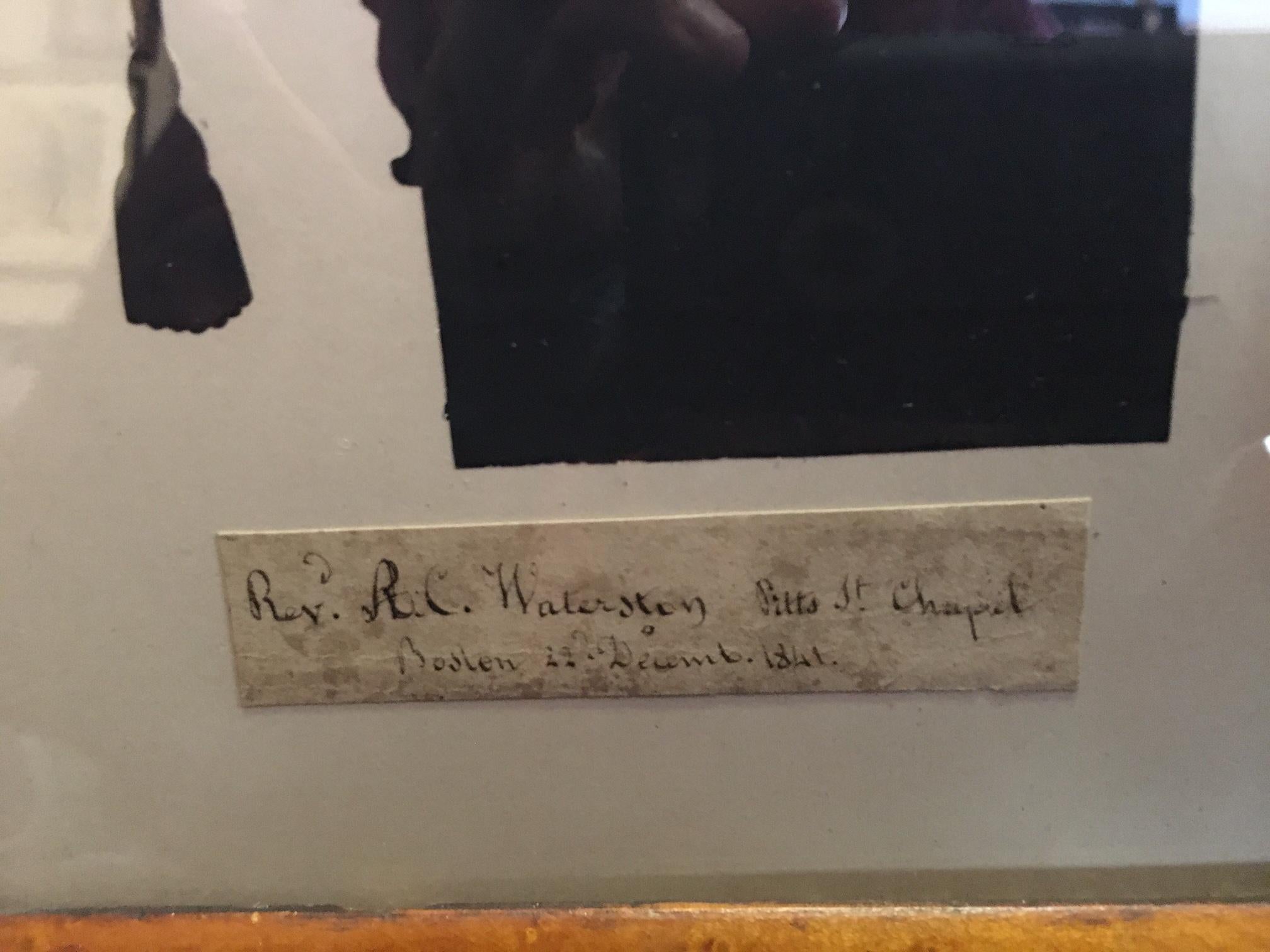 Silhouette by Auguste Edouart French Artist 1841 of Rev. R. C. Waterston Boston 3