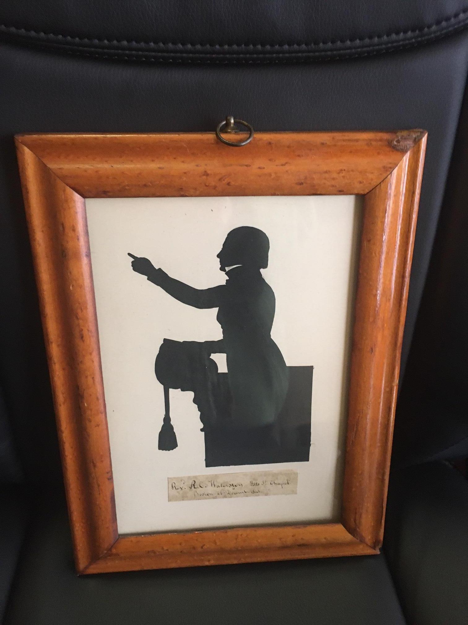 Mid-19th Century Silhouette by Auguste Edouart French Artist 1841 of Rev. R. C. Waterston Boston