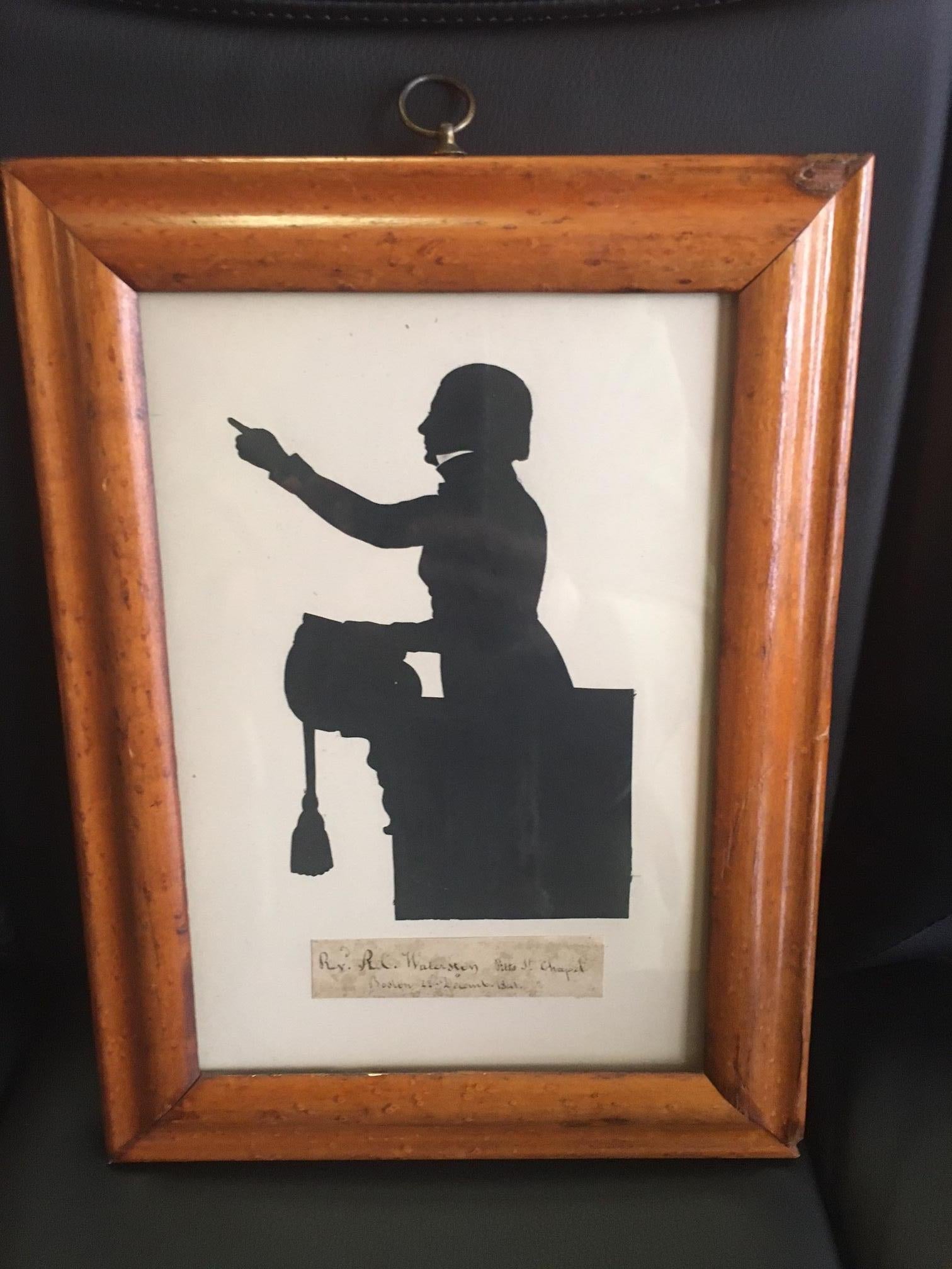 Brass Silhouette by Auguste Edouart French Artist 1841 of Rev. R. C. Waterston Boston