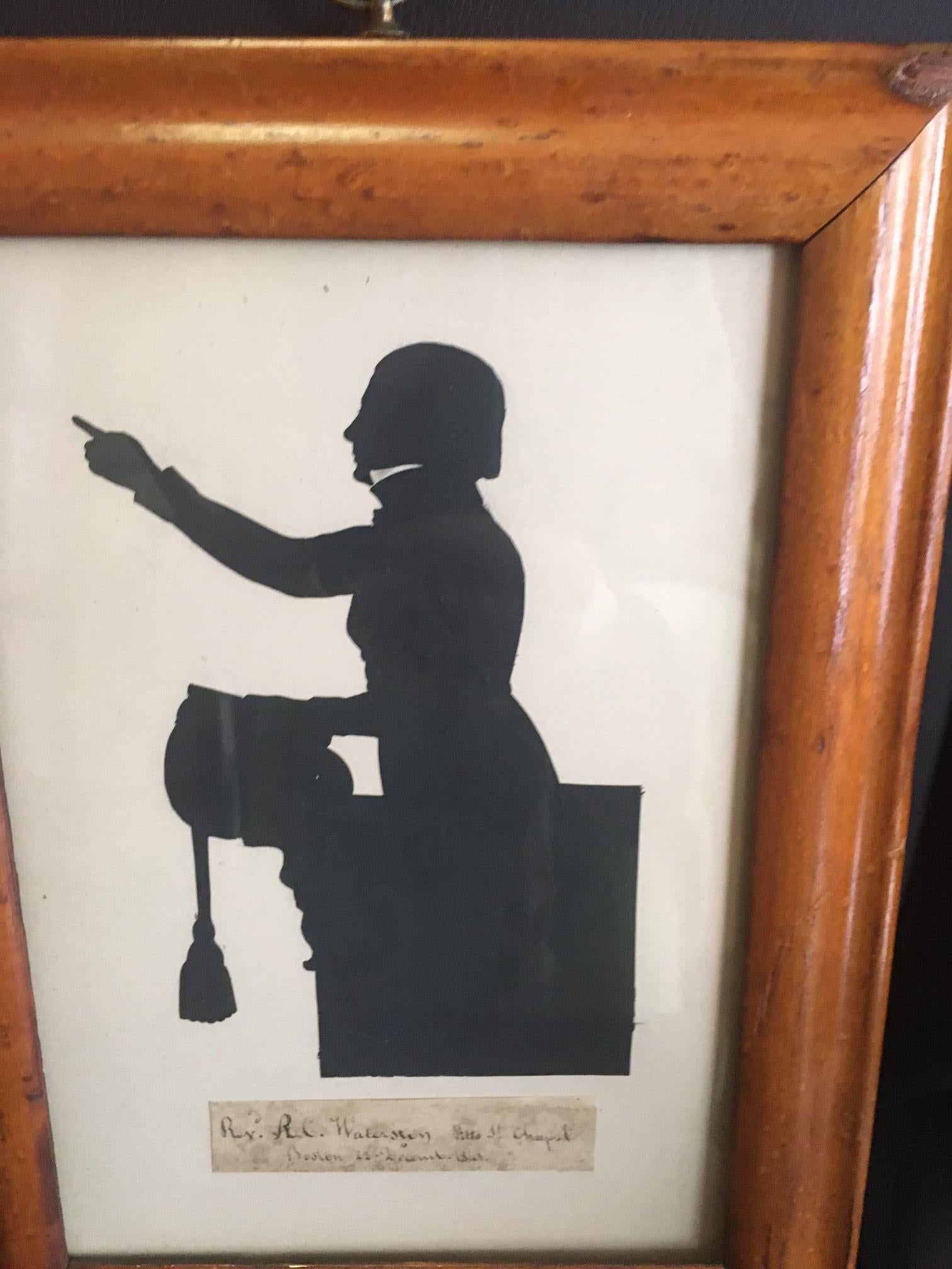 Silhouette by Auguste Edouart French Artist 1841 of Rev. R. C. Waterston Boston 1