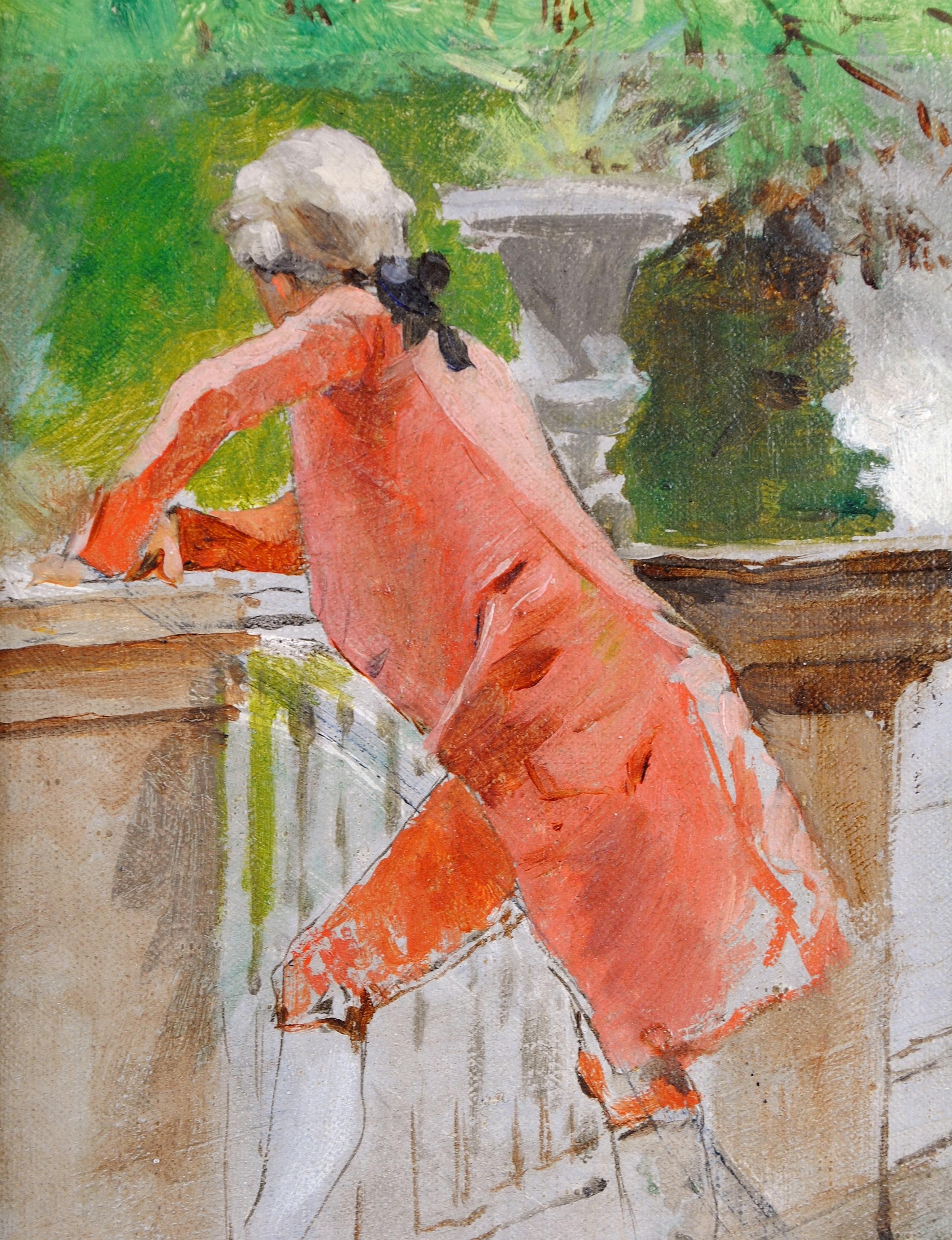 Un elegante gentiluomo - Ritratto figurativo antico francese del 19° secolo - Figurative Painting Marrone di Auguste Emile Pinchart