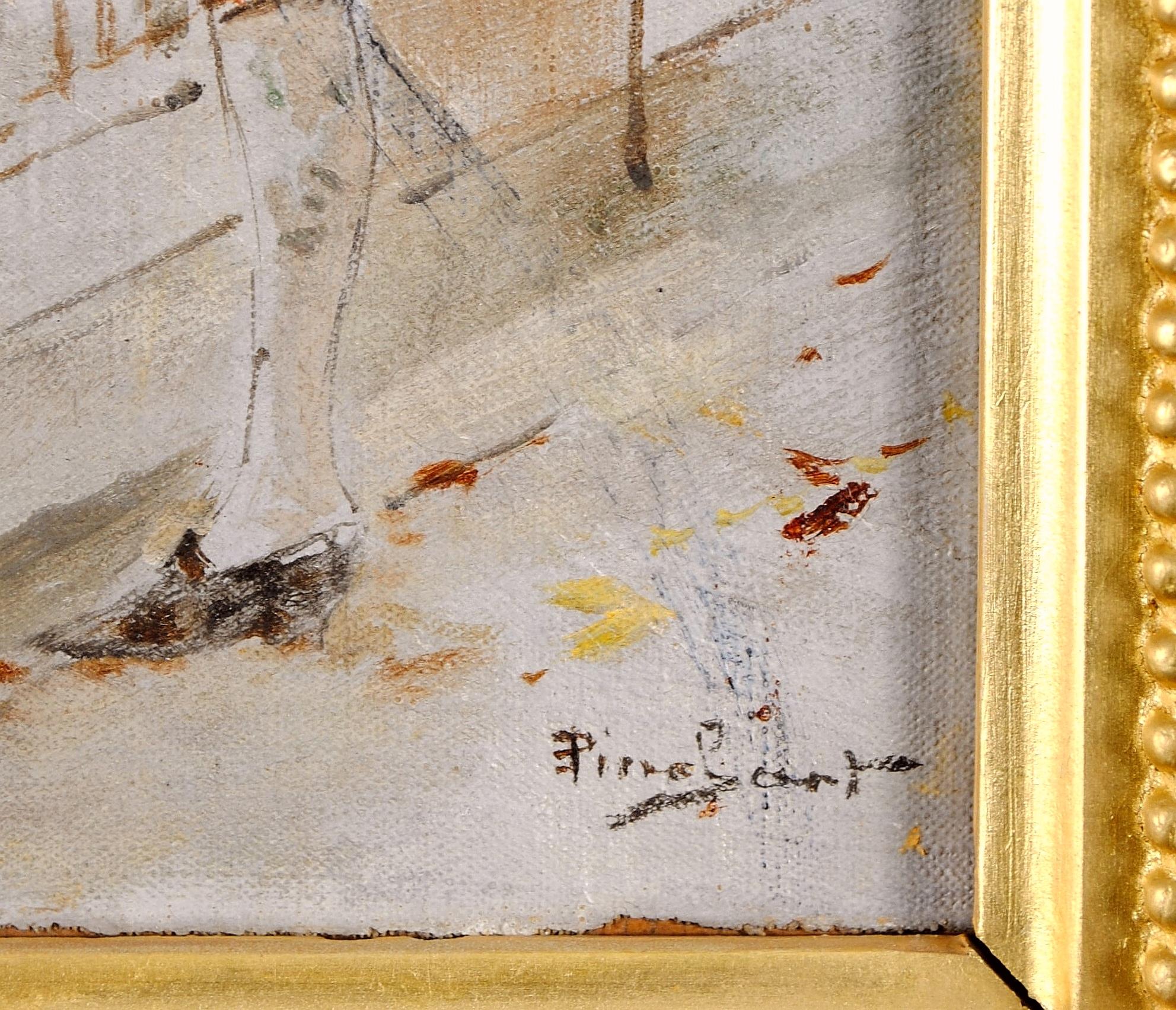 Un elegante gentiluomo - Ritratto figurativo antico francese del 19° secolo in vendita 2