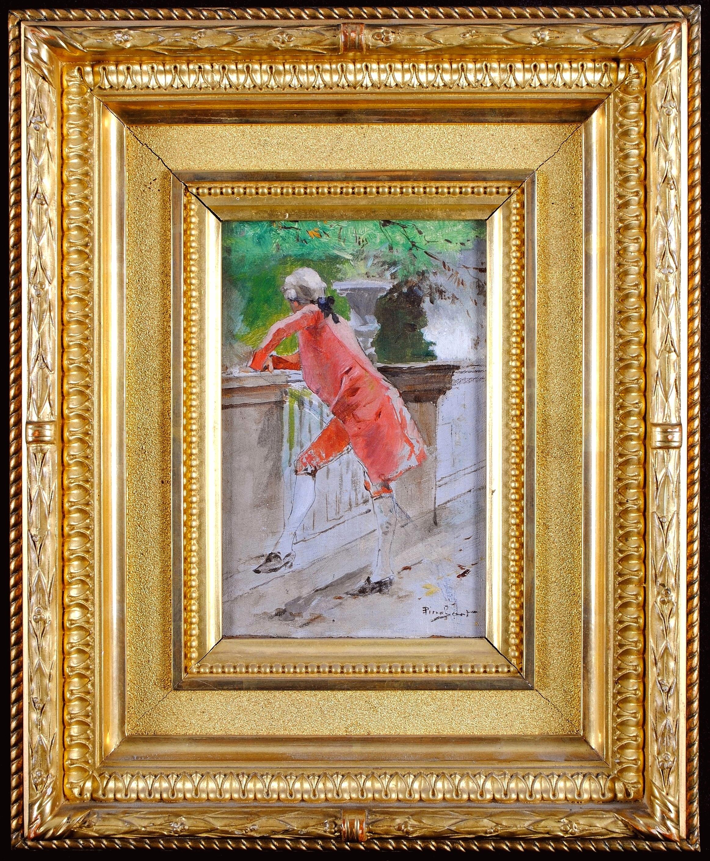 Figurative Painting di Auguste Emile Pinchart - Un elegante gentiluomo - Ritratto figurativo antico francese del 19° secolo