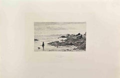 Baie de Kerloche - Etching by Auguste Feyen Perrin - 1860s