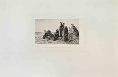 Femmes de l'Ile de Batz Attendant la Chaloupe de Passage - Radierung - 1870er Jahre