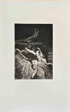 Armar se Jette à la Mer - Etching by Auguste Feyen-Perrin - 1870s