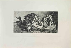 La Barque de Caron - Etching by Auguste Feyen-Perrin - 1870s