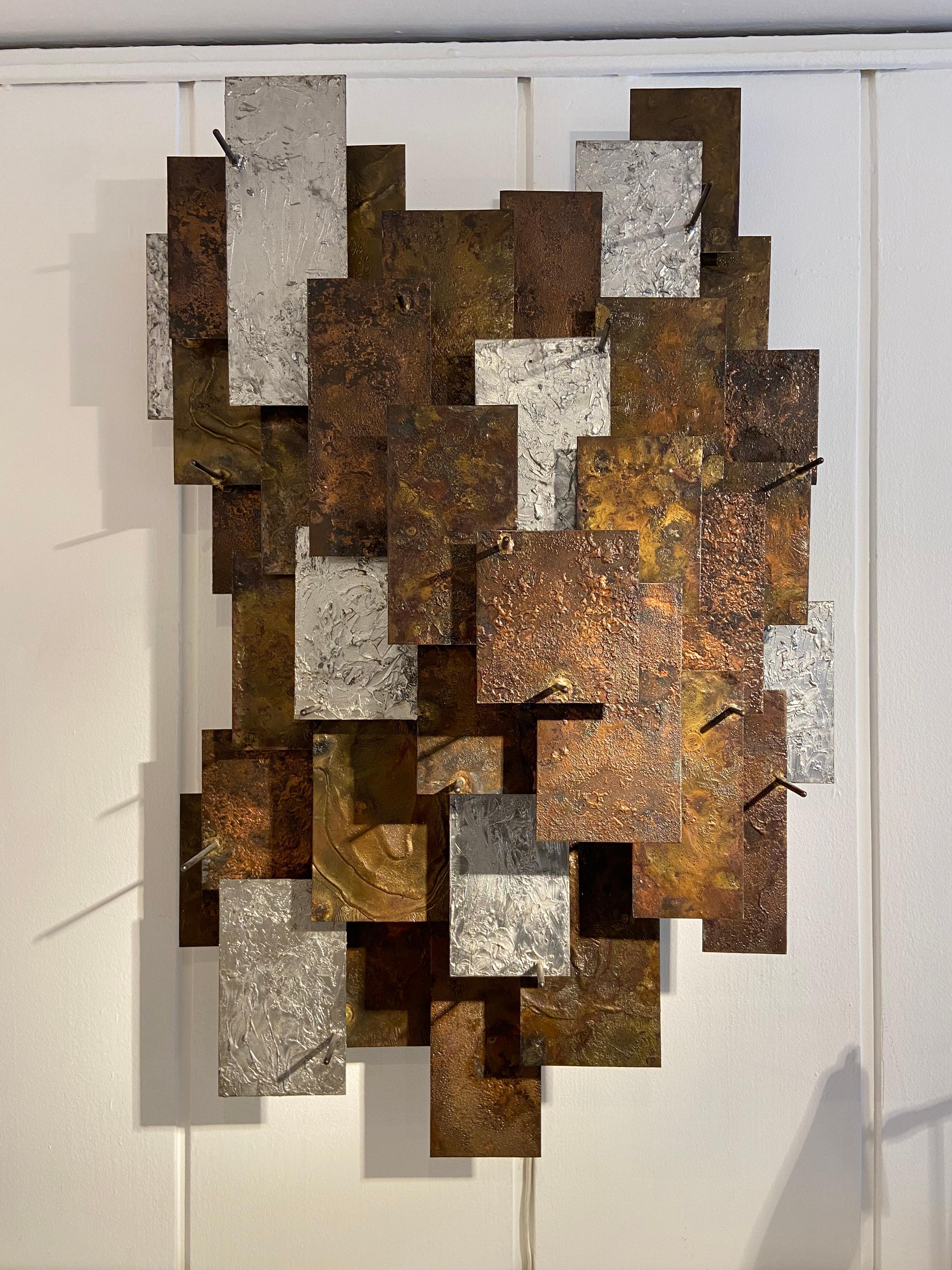 Steel Auguste Fix – Brutalist Wall Lamp, Signed, France, circa 1960 For Sale