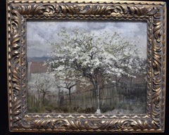 Auguste Francois Gorguet (1862-1927) Le cerisier en fleurs, 1885, huile signée