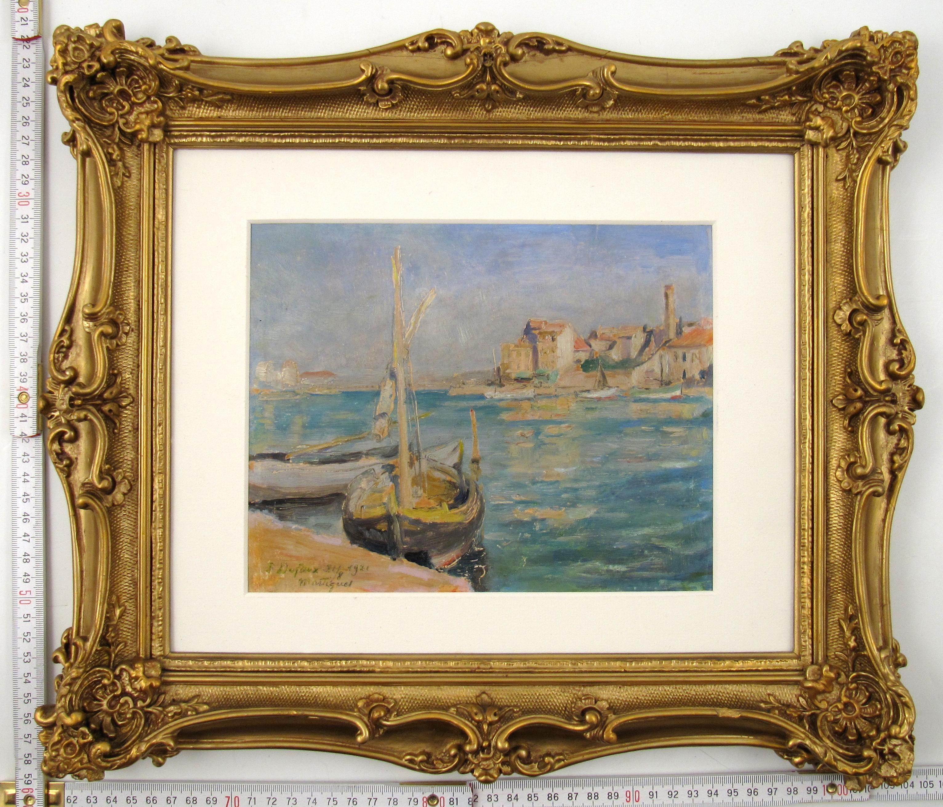 Oil Painting of the Harbour of Martigues in France on a Sunny August Day 1