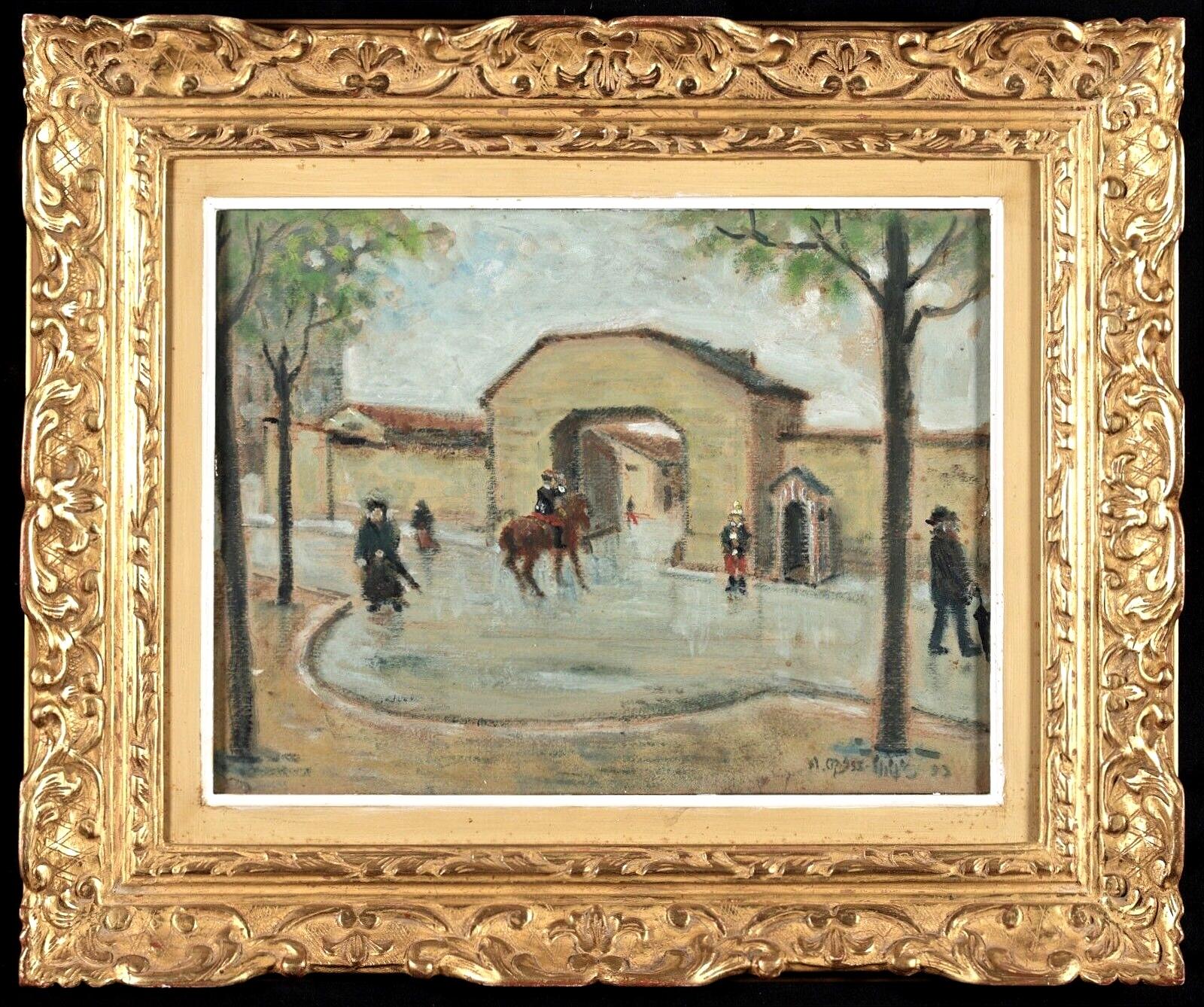 Grenelle, Paris - 19th Century French Impressionist Antique Oil Painting