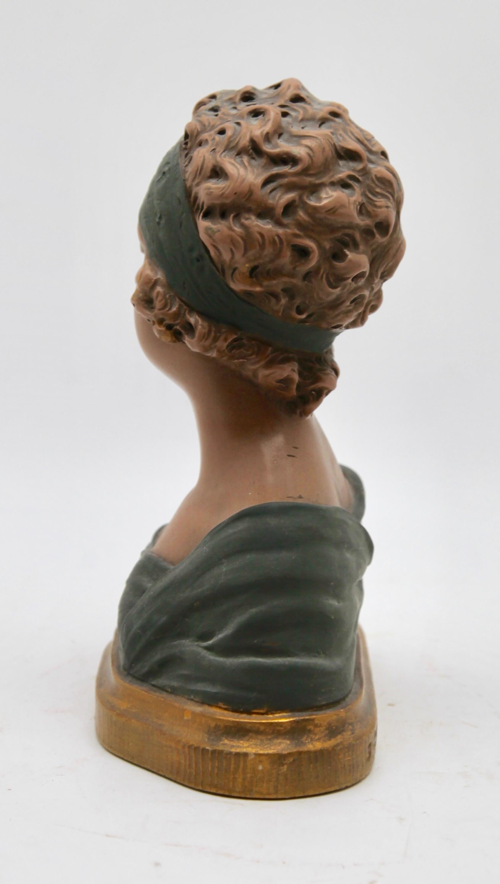 Auguste Henri Carli Bust in Terracotta, France, Belgium, Early 20th Century For Sale 1