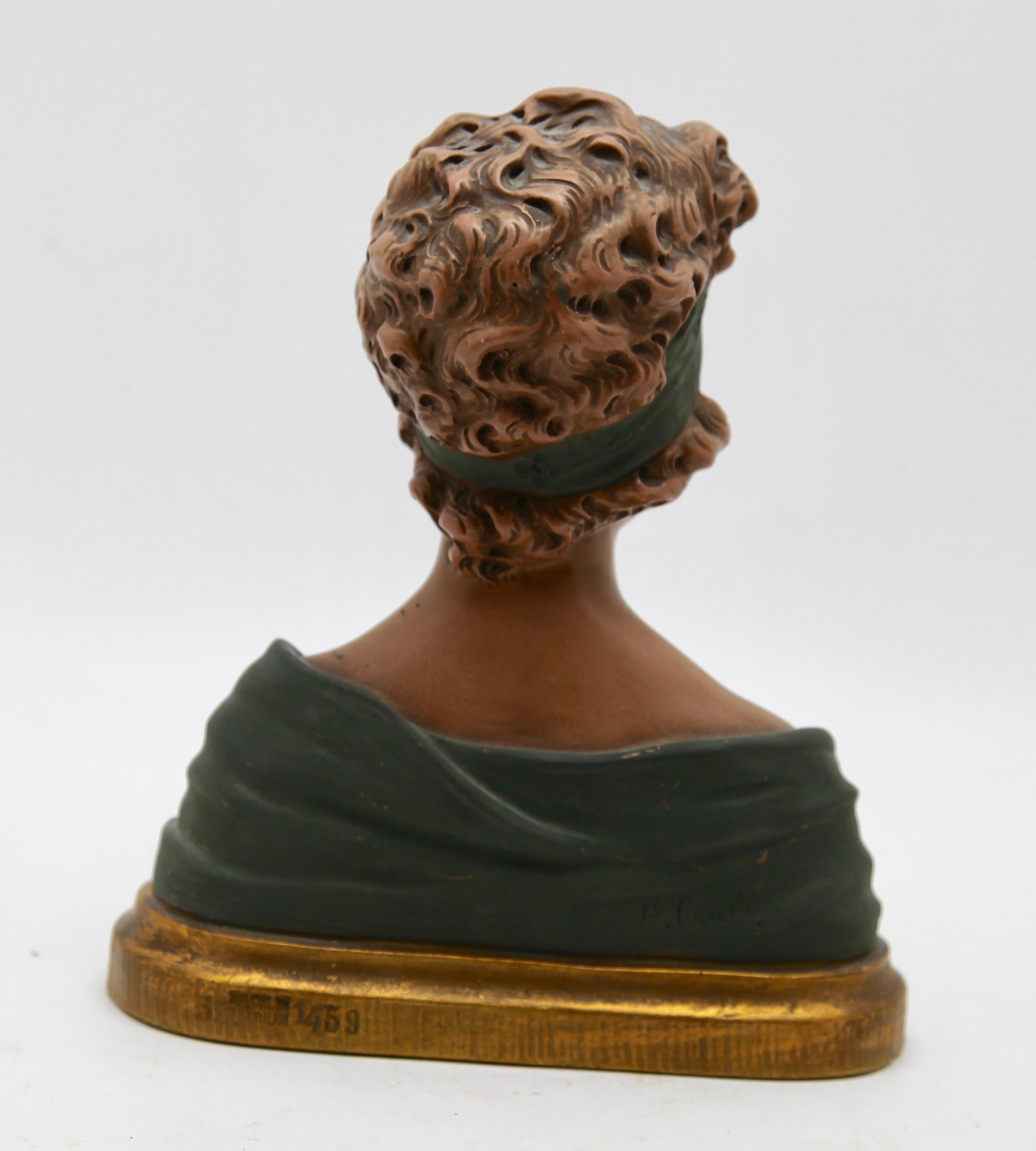 Auguste Henri Carli Bust in Terracotta, France, Belgium, Early 20th Century For Sale 2