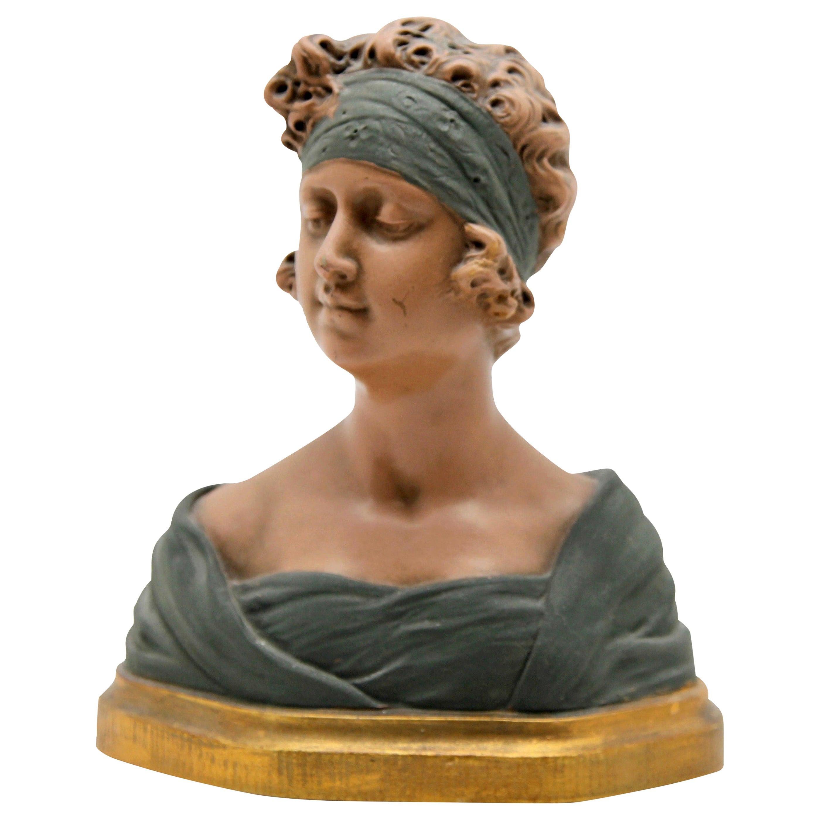 Auguste Henri Carli Bust in Terracotta, France, Belgium, Early 20th Century For Sale