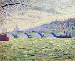 Le Pont Royal – Impressionistische Landschaft, Ölgemälde von Auguste Royal