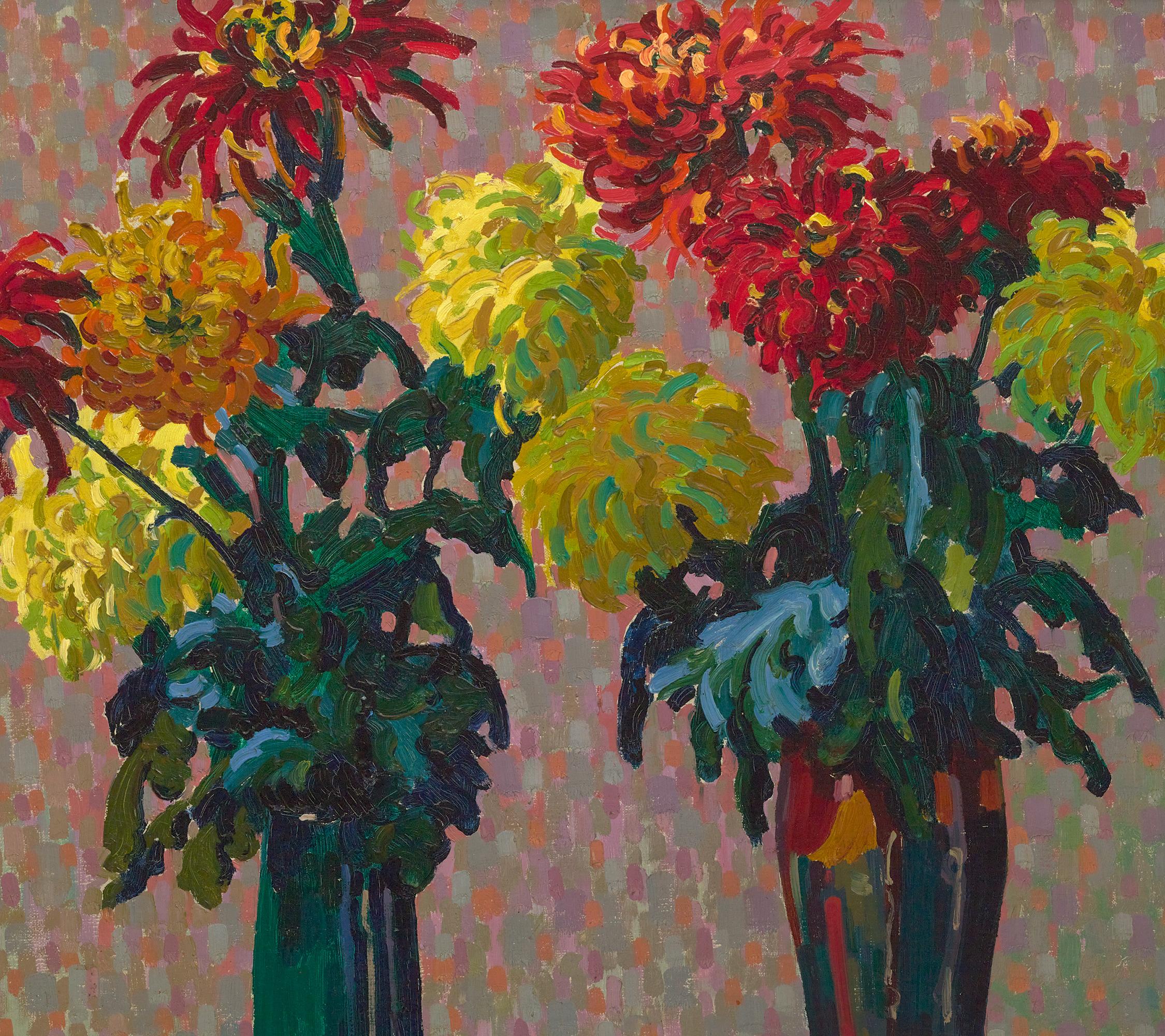 Vases Aux Chrysanthèmes Par Auguste Herbin en vente 2