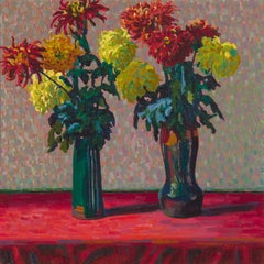 Vintage Vases Aux Chrysanthèmes By Auguste Herbin