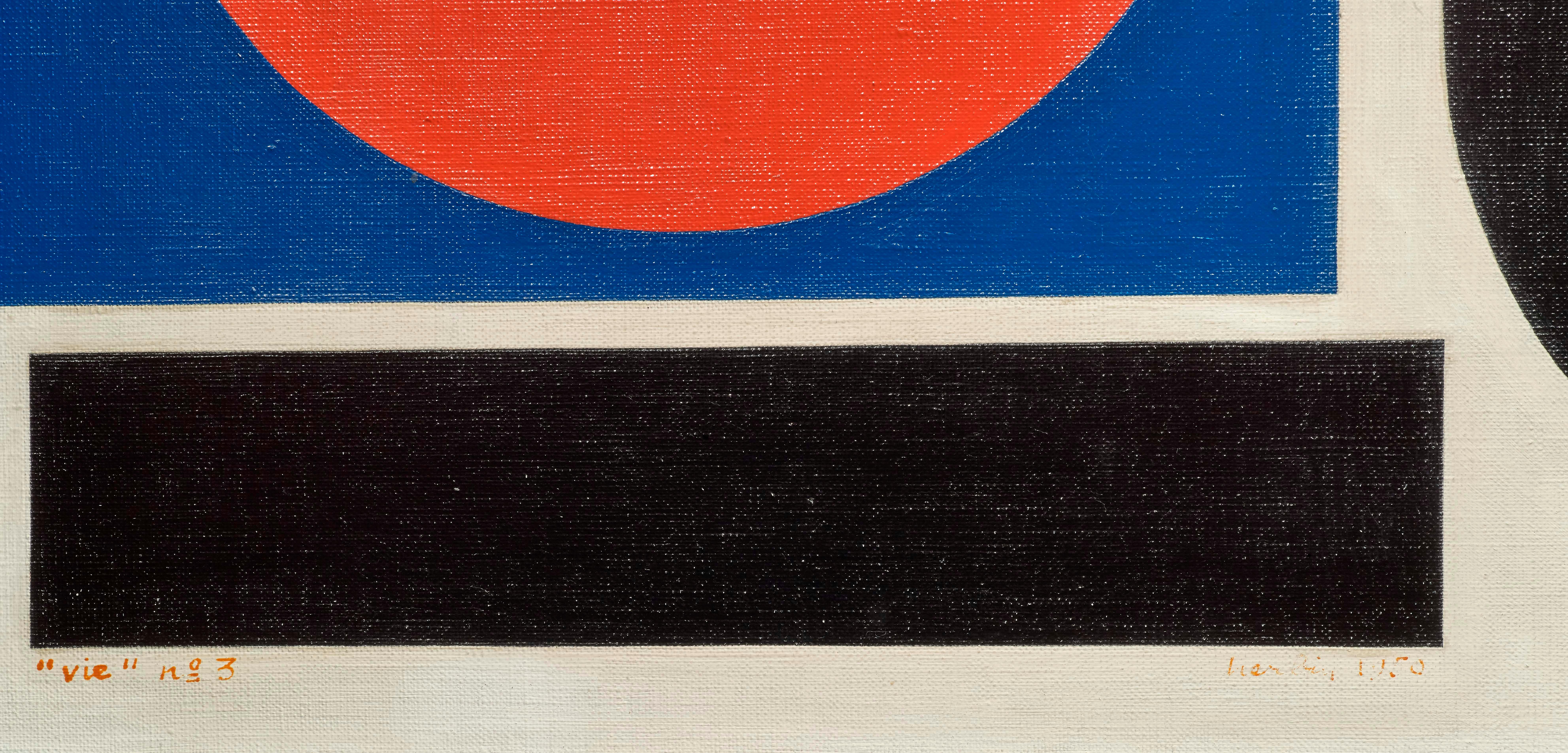 Auguste Herbin, 1882-1960,
Vie III, 1950, 

Olio su tela,
Firmato e datato in basso a sinistra,

Tela: 23 5/8