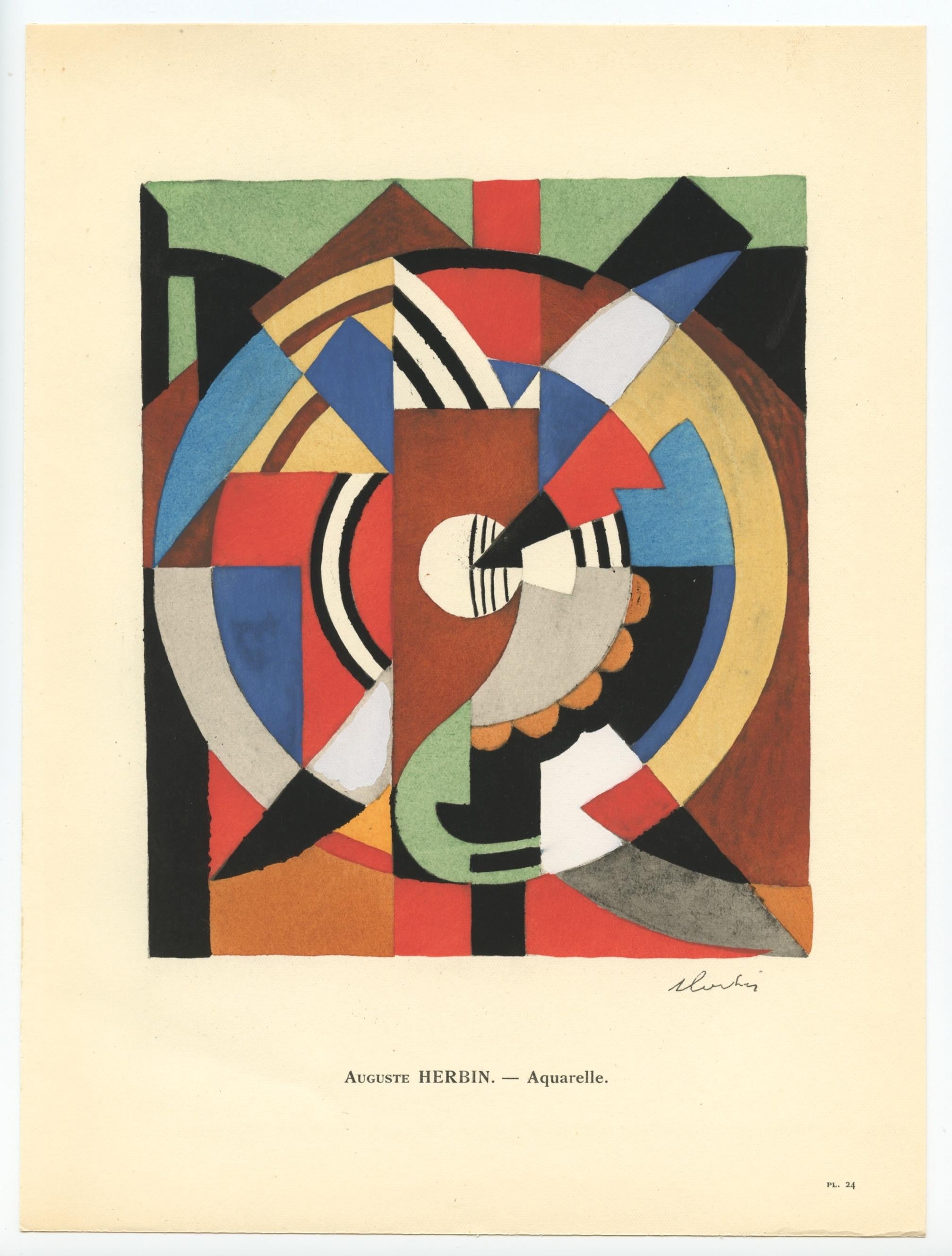 (after) Auguste Herbin - 1929 pochoir For Sale 1