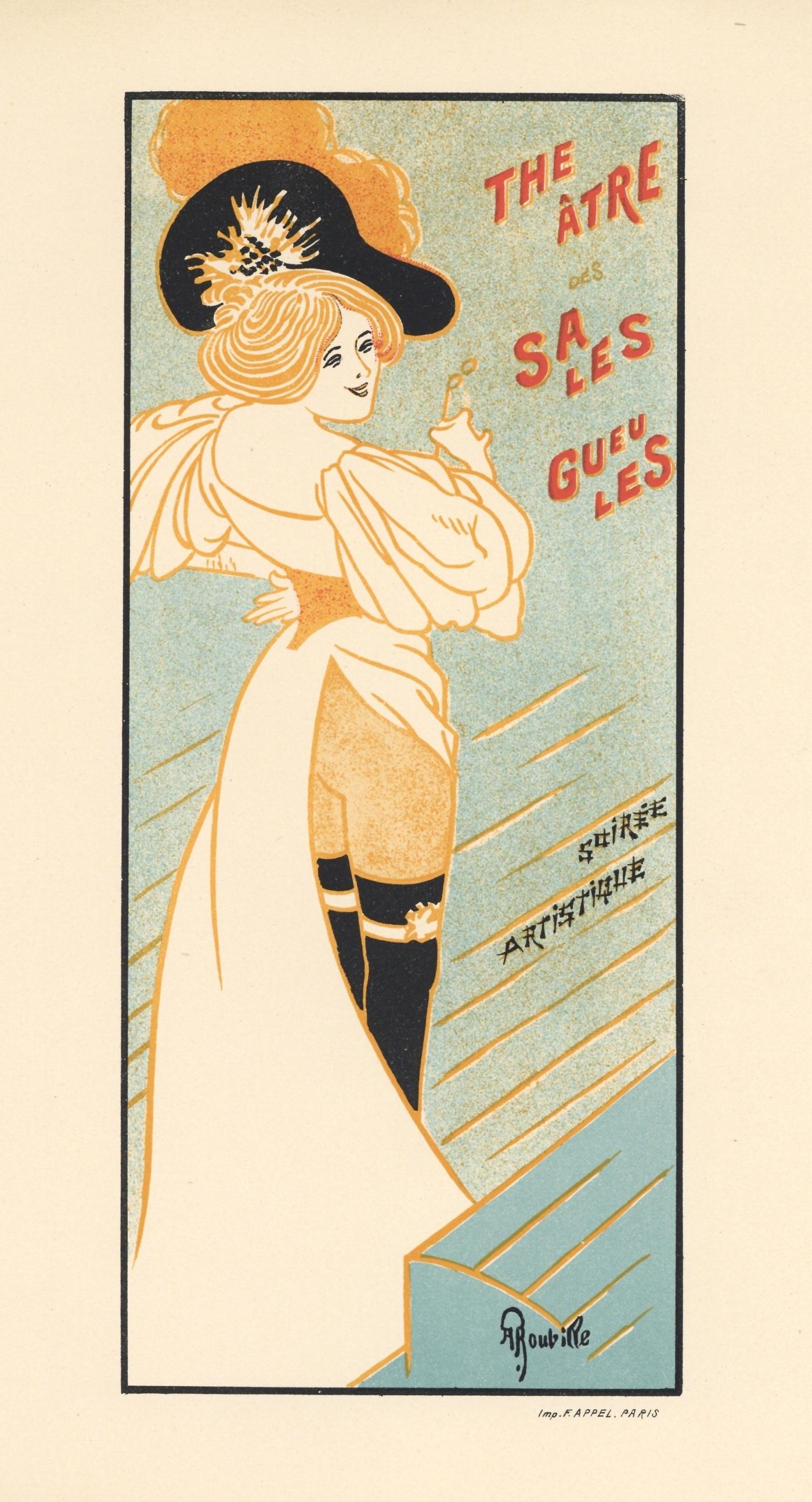 (d'après) Auguste Roubille - affiche lithographique - "Théâtre des Sales Gueules"