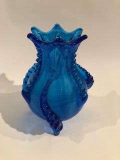 Auguste Jean Blue Glass Vase with Fishes, 1860