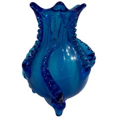 Auguste Jean Blue Glass Vase with Fishes, 1860