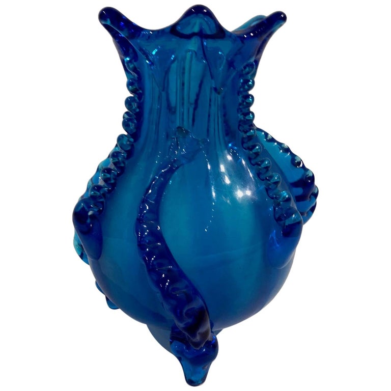 Auguste Jean Blue Glass Vase with Fishes, 1860 For Sale at 1stDibs | auguste  jean glass