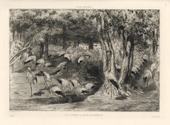 "La Cigogniere au Jardin" original etching