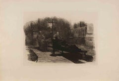 Les Trappistes - Etching by Auguste Lancon - 1883