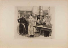 Les Trappistes - Etching by Auguste Lancon - 1883