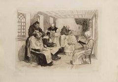 Les Trappistes - Etching by Auguste Lancon - 1883