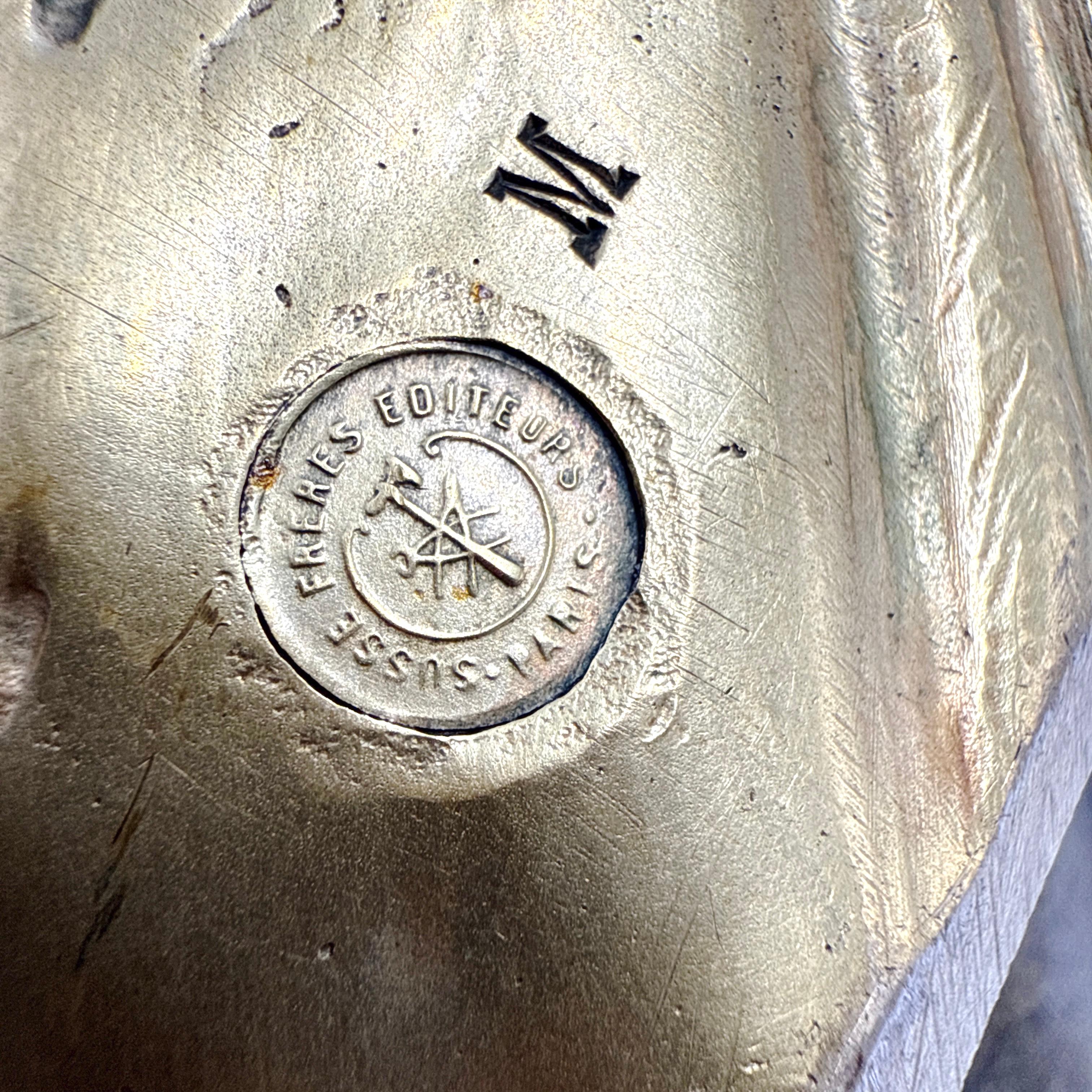 Auguste Ledru (francese, 1860-1902) Calamaio. Bronzo dorato - Fonderia Susse Frères in vendita 5