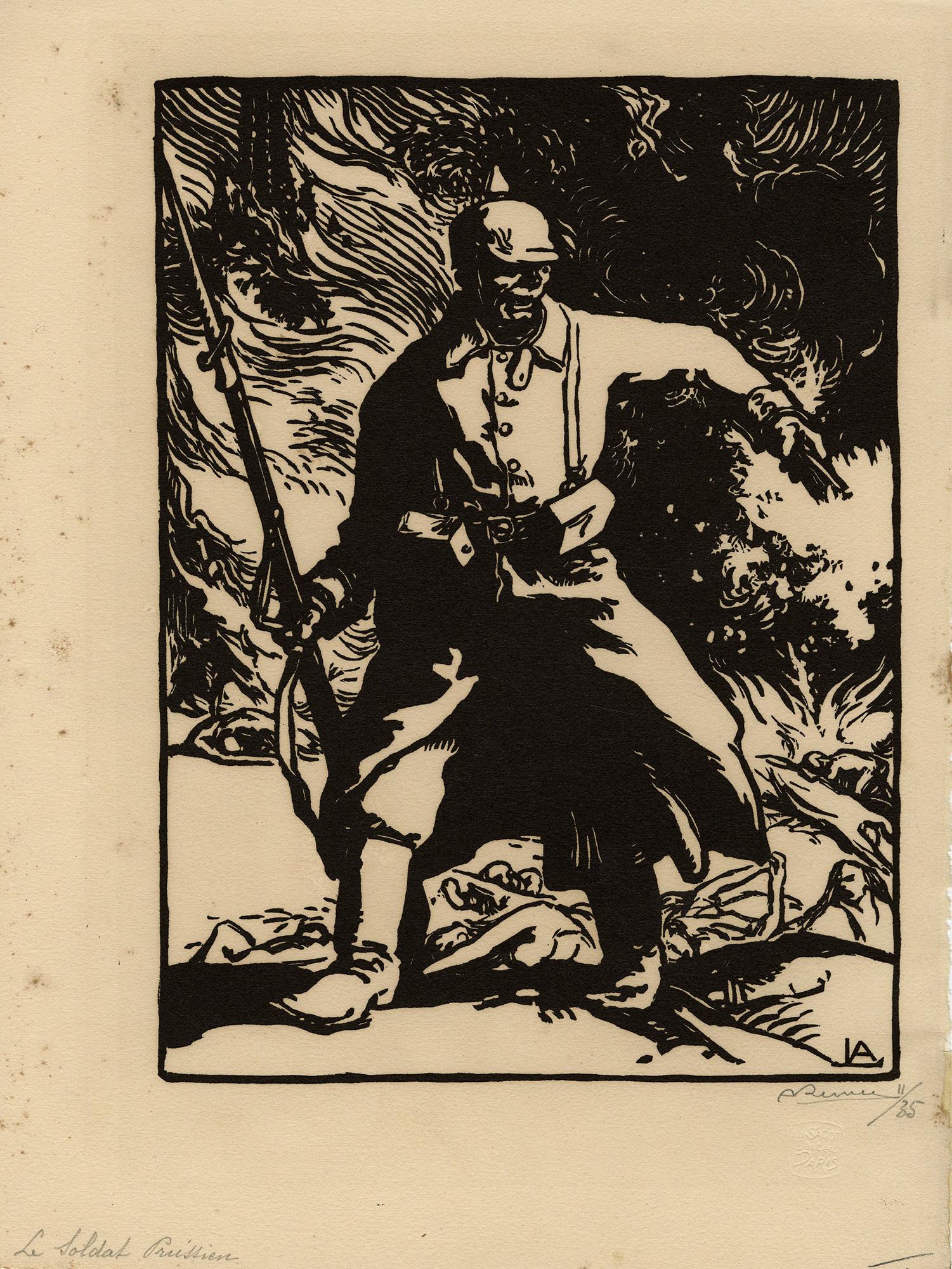 Le Soldat Prussien (The Prussian Soldier) - Print by Auguste Lepère