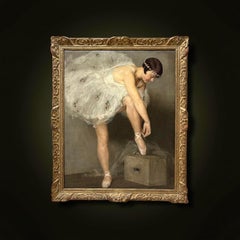 "Paris Opera Dancer" Oil on Canvas Signed in Frame