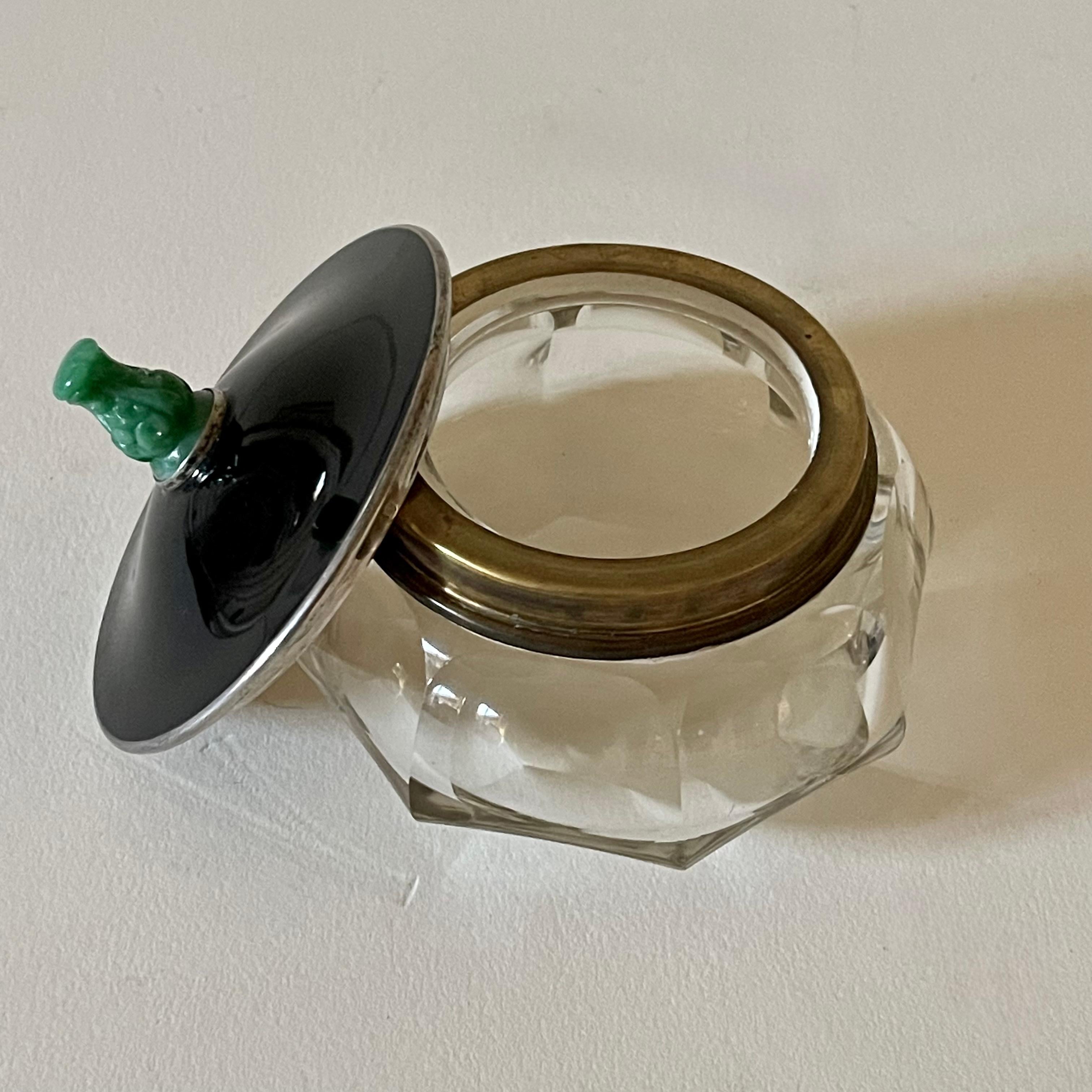 Auguste Leroy & Cie (1912-1935) y Baccarat Caja de plata y esmalte hacia 1920 en Bueno estado para la venta en CA, CA