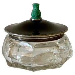 Antique Auguste Leroy & Cie (1912-1935) and Baccarat Silver and Enamel Box circa 1920