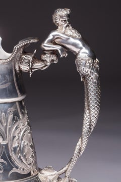 Auguste Louis Fizaine French Paris Silver Hand Washing Basin, 19th Century