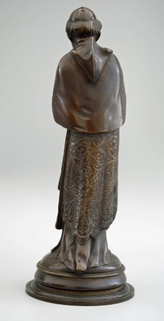Auguste Louis Lalouette French Bronze Figure of a Young Sacristan
